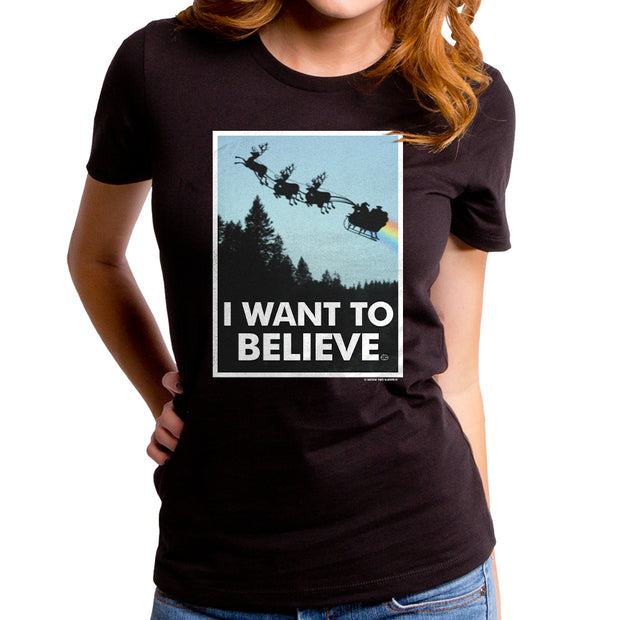 Christmas I Want To Belive In Santa Women's Short Sleeve T-Shirt
