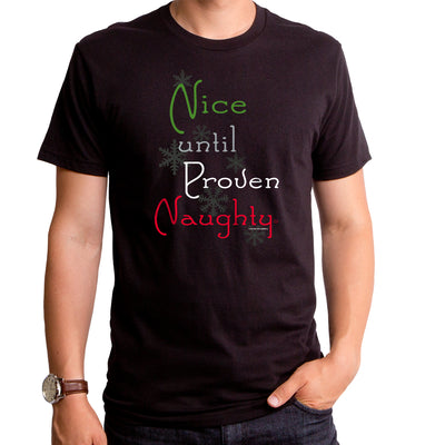 Christmas Until Proven Naughty Adult Short Sleeve T-Shirt