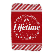 Lifetime Holiday It's a Wonderful Lifetime Sherpa Blanket