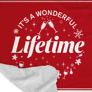 Lifetime Holiday It's a Wonderful Lifetime Sherpa Blanket