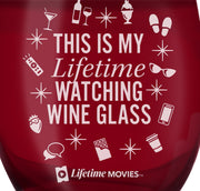 Lifetime This is My Lifetime Watching Laser Engraved Stemless Wine Glass - Set of 2