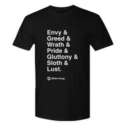 Lifetime Movies Seven Deadly Sins Helvetica Unisex T-Shirt