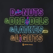 Lifetime Movies Holiday Donuts & Dreidels & Latkes & Lights Fleece Crewneck Sweatshirt