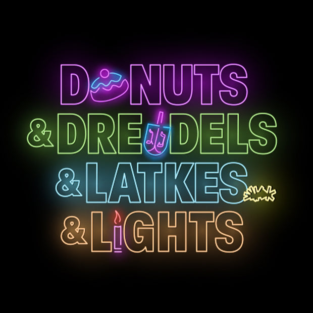 Lifetime Movies Holiday Donuts & Dreidels & Latkes & Lights Black Mug