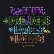 Lifetime Holiday Donuts & Dreidels & Latkes & Lights Adult Short Sleeve T-Shirt