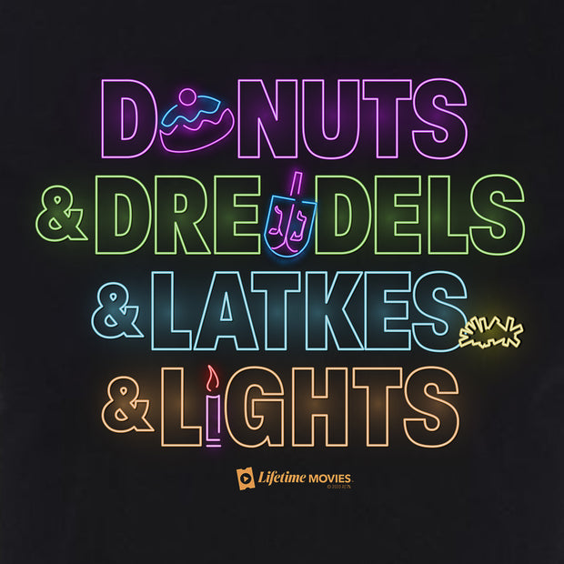 Lifetime Holiday Donuts & Dreidels & Latkes & Lights Adult Short Sleeve T-Shirt