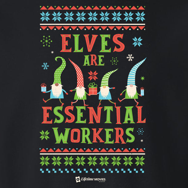 Lifetime Holiday Elves are Essential Workers Fleece Crewneck Sweatshirt