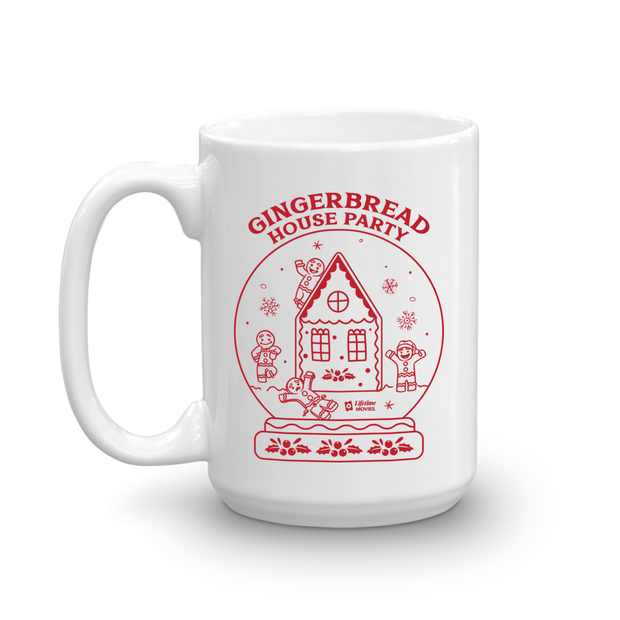 Lifetime Movies Holiday Gingerbread House Party White Mug