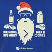 Lifetime Movies Holiday Bourbon & Brownies > Milk & Cookies Adult Short Sleeve T-Shirt