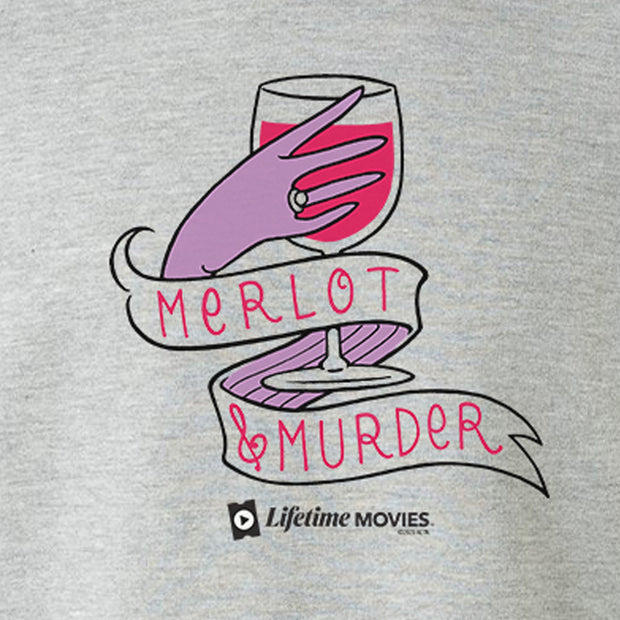 Lifetime Movies Merlot & Murder Adult Short Sleeve T-Shirt